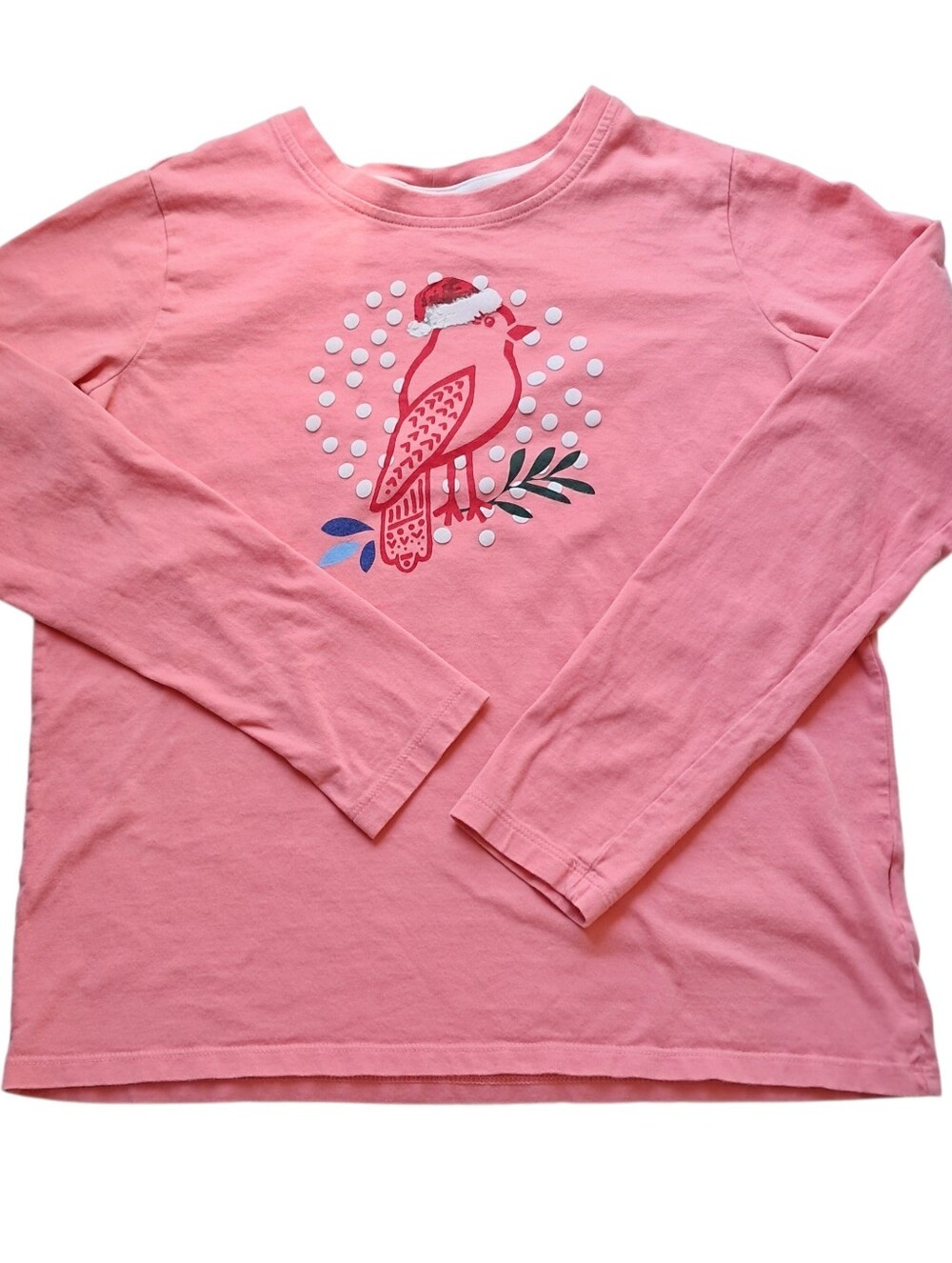 Hanna Andersson Coral Long-Sleeve Tee with Bird Graphic Kids Size 160 (14-16)